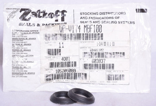 2 Count Zatkoff Seals VP-V174 MBF100  1-3/4" OD X 1" ID