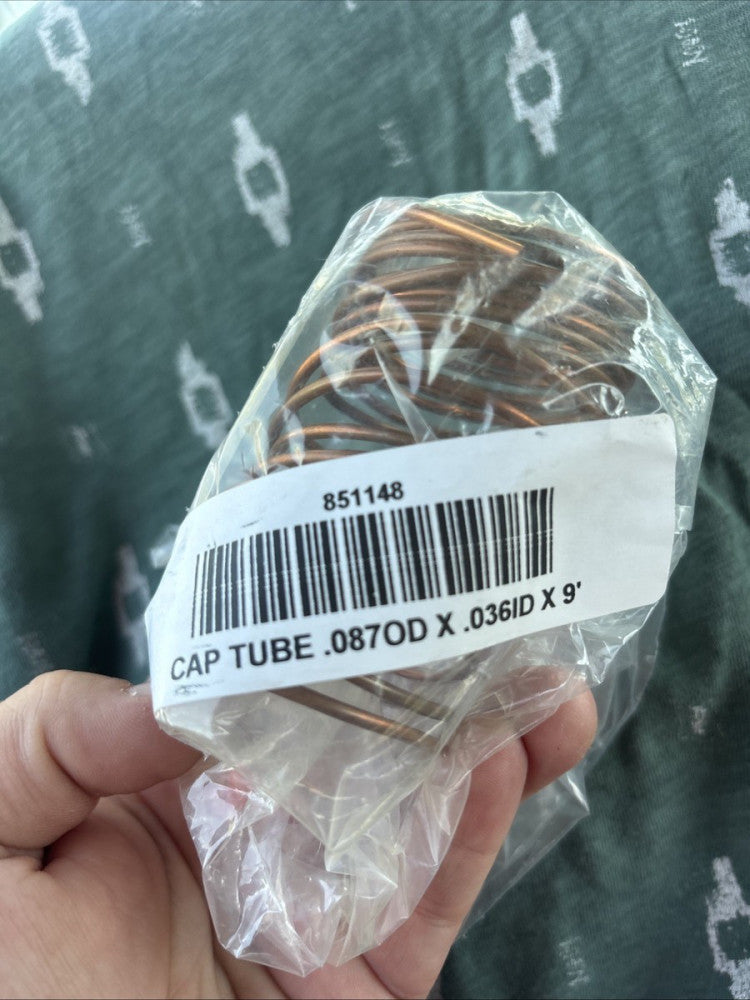 True 851148 Capillary Tube, .087" OD x .036" ID x 9'