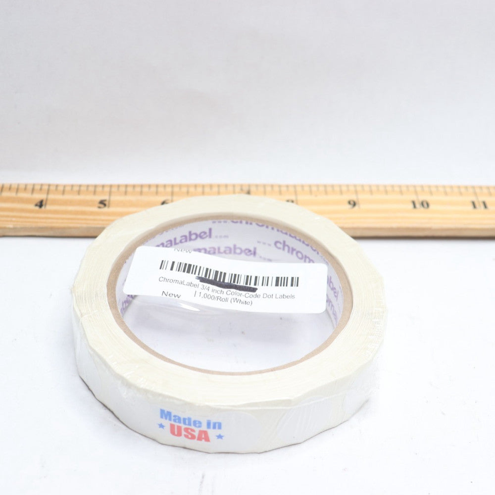 Chromalabel Removable Round Color-Code Dot White 3/4"