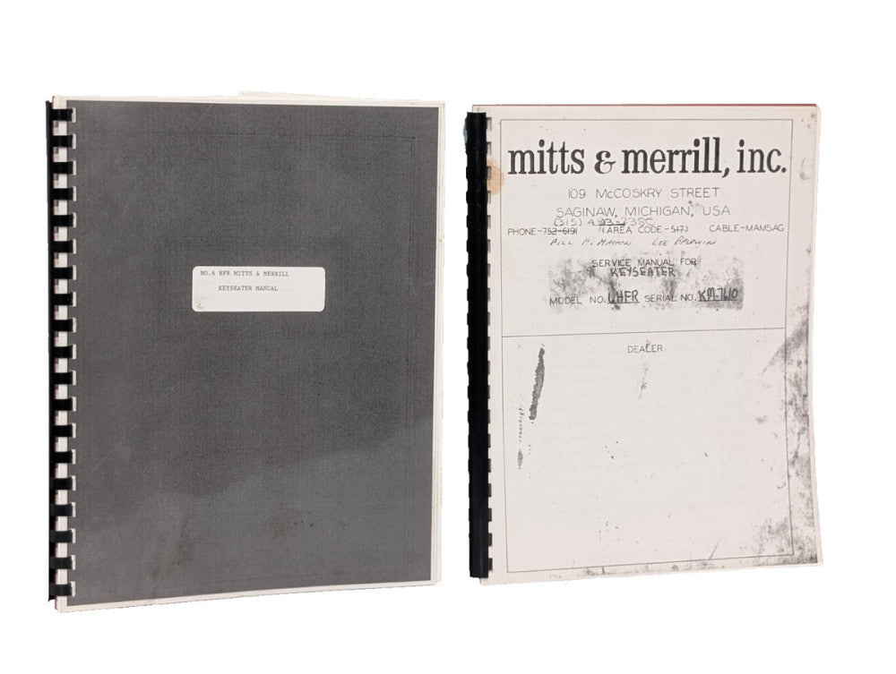 Lot of 2: Mitts & Merrill, Inc. 6-H.F.R. Hydraulic Keyseater Reference Manuals