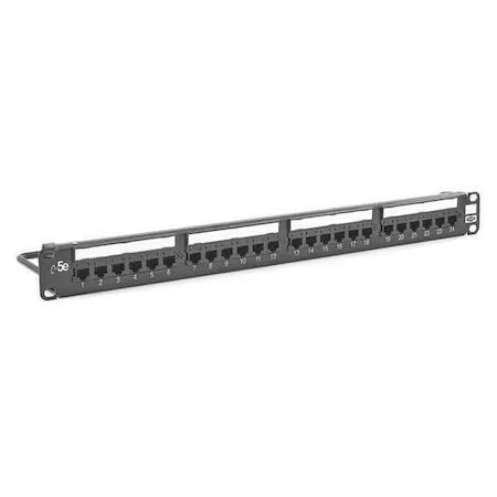Hubbell Premise Wiring Hp5e24e Patch Panel,1.72In.H,5E Category,Steel