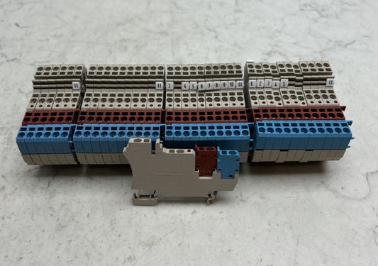 38 Pack Weidmuller ZIA 1.5/3L-1S Terminal Blocks w ZVL 1.5 Distribution Plugs