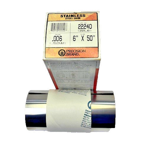 PRECISION BRAND SHIM 22240 STAINLESS STEEL 6" X 48" .006 GAUGE
