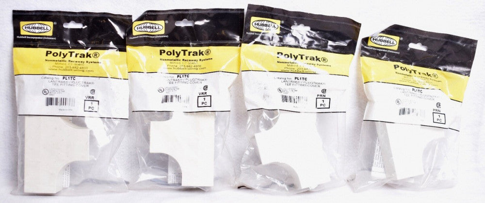 4 Count Hubbell Latching PremiseTrak White Tee Covers Non-Metallic PL1TC 