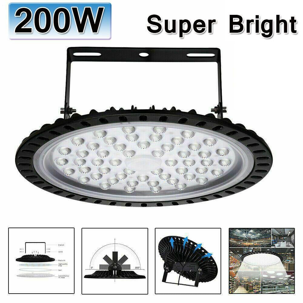 200W UFO LED High Bay Light Workshop light Fixture Factory Warehouse Lamp 1PACK