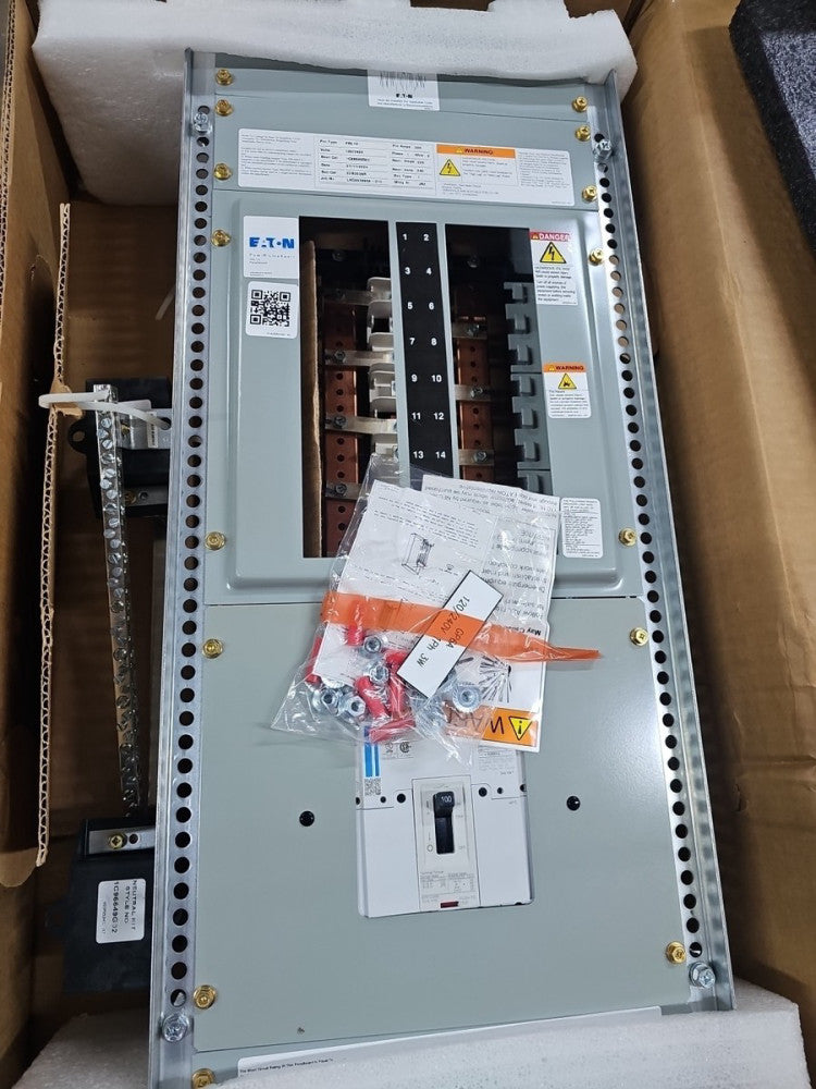 EATON POW-R-LINE PRL1X 225A 1P 3W 120/240V MCB 100A 18CKT PANEL INTERIOR