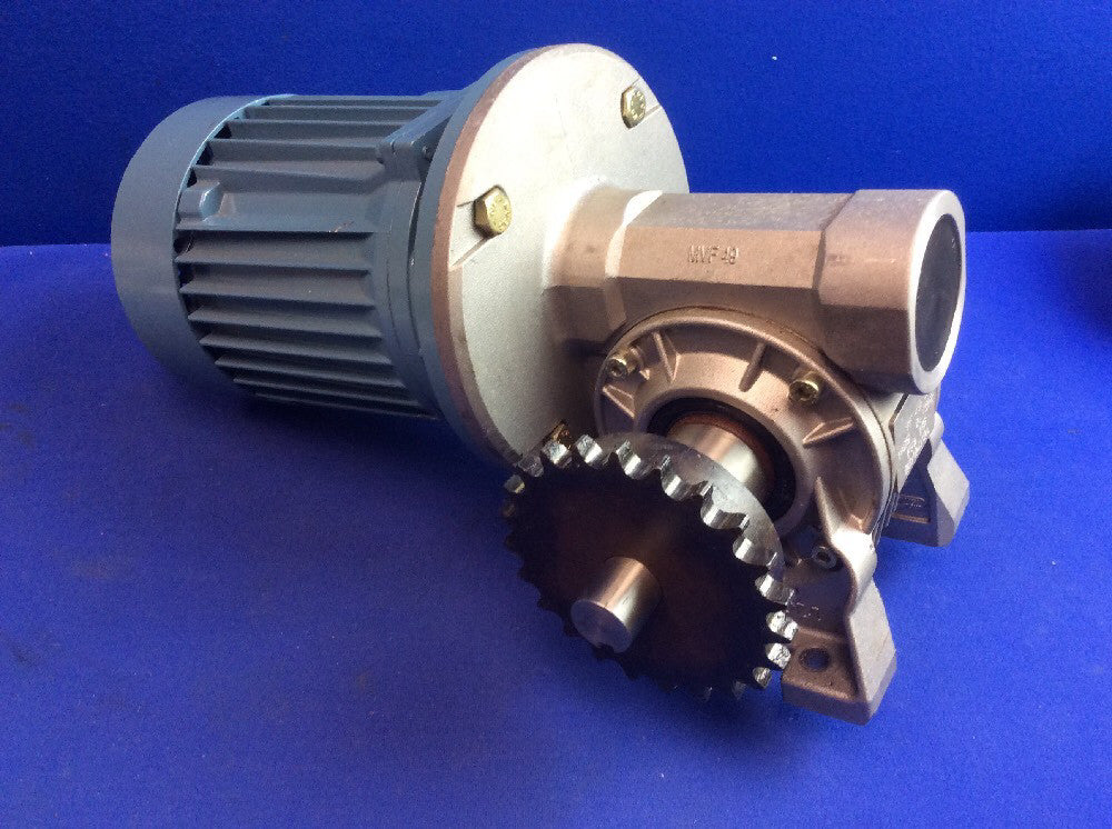 ABB M2AA 071A 3GAA072301-BSAG1 ALUMINUM MOTOR W/ BONFOGLIOLI MVF-49 GEAR REDUCER