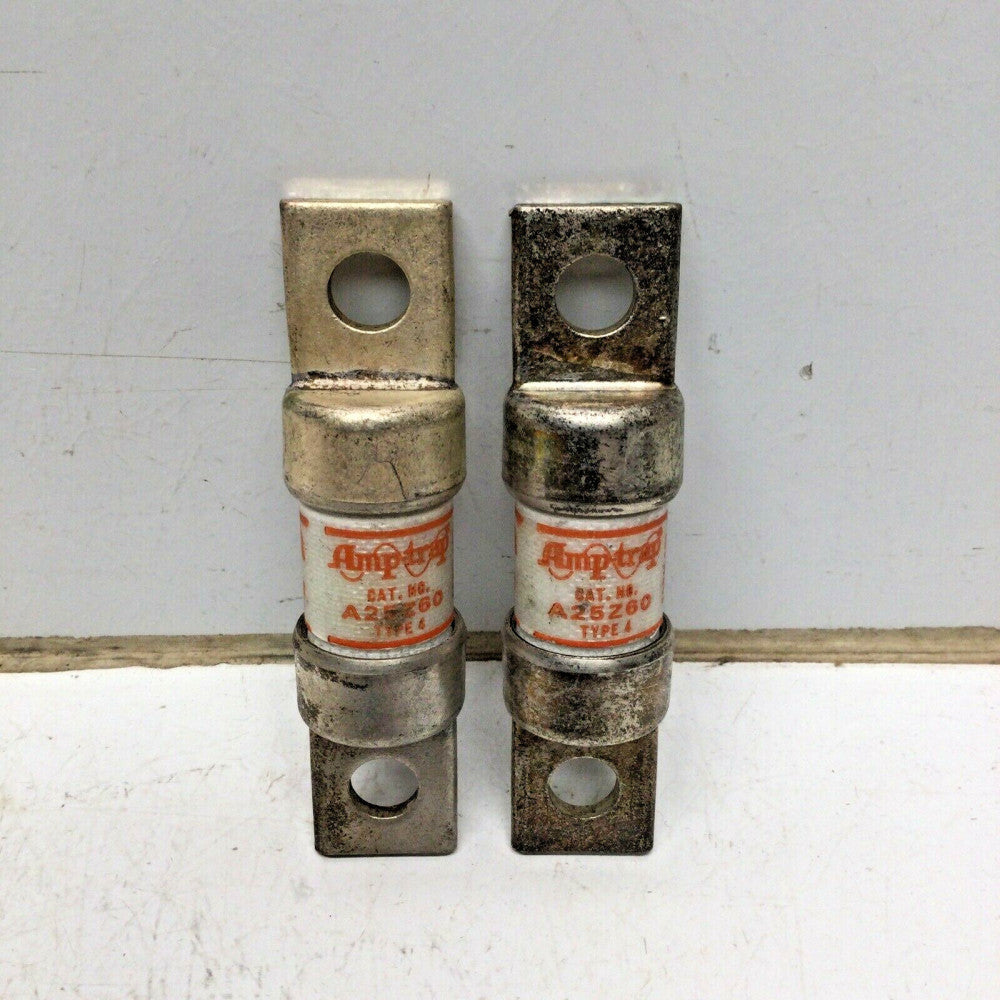 GOULD FERRAZ SHAWMUT A25Z60 Type 4 AMPTRAP FUSE 60 AMP 250VAC (LOT of 2)