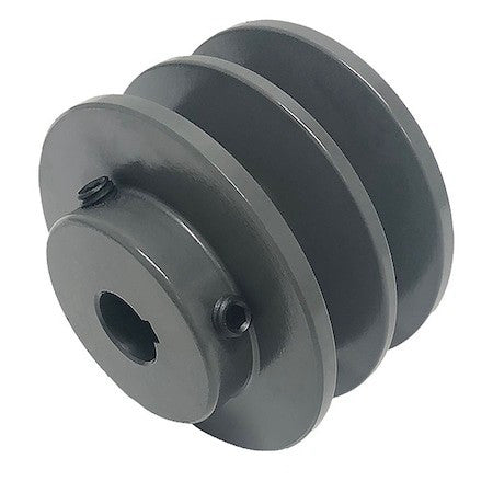 Zoro Select 2Bk52x1-3/8 V-Belt Pulley,4.95 In Out Dia.,Cast Iron