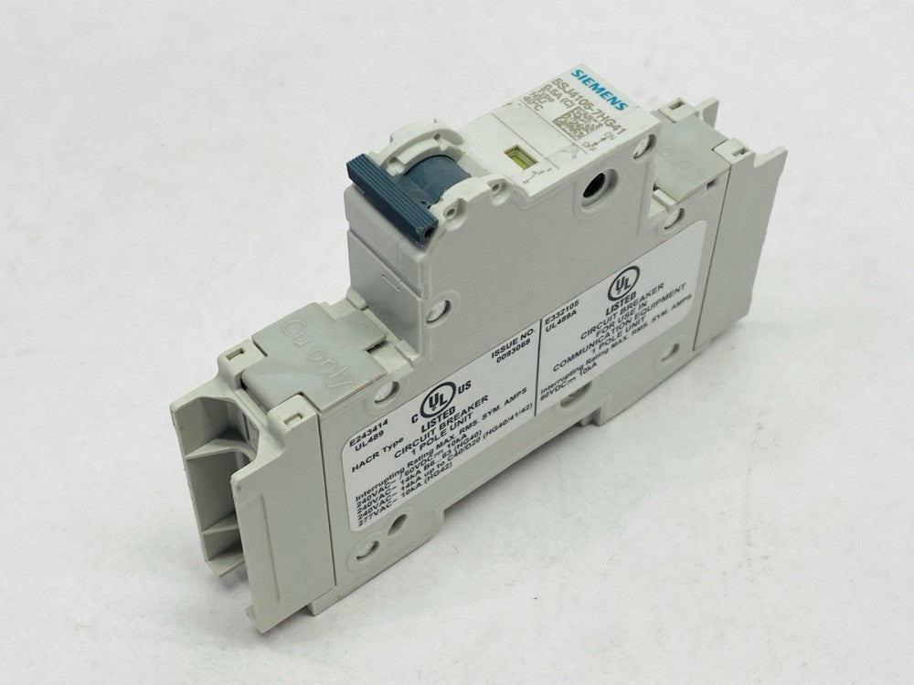 Siemens 5SJ4105-7HG41 Miniature Circuit Breaker 1-Pole 0.5A 240V