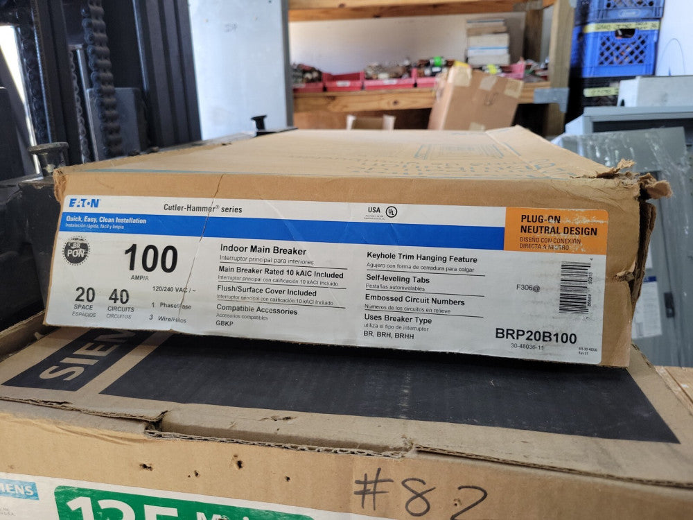 Eaton BRP20B100 100A 1-Pole BR Neutral Load Center MAIN BREAKER