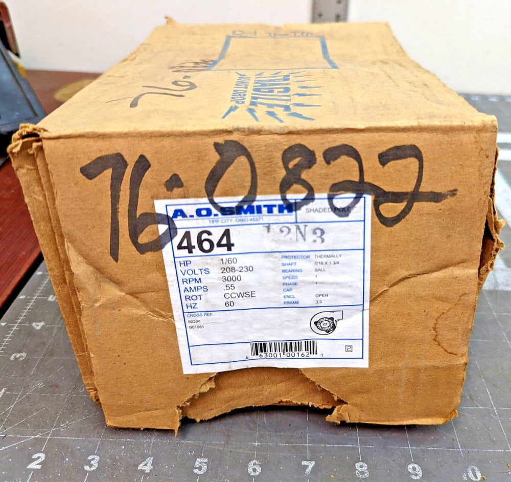 Carrier Fasco AO Smith 464 JB1M067NS B01081 Furnace Draft Inducer Motor [C2FL] 