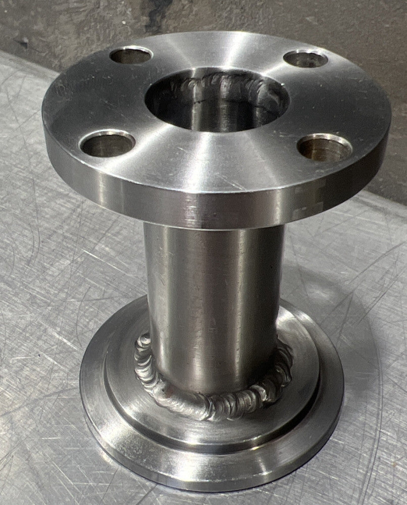 NOS SURPLUS  Vacuum Fitting Stainless Steel. See Pics For Dimensions. ID 3