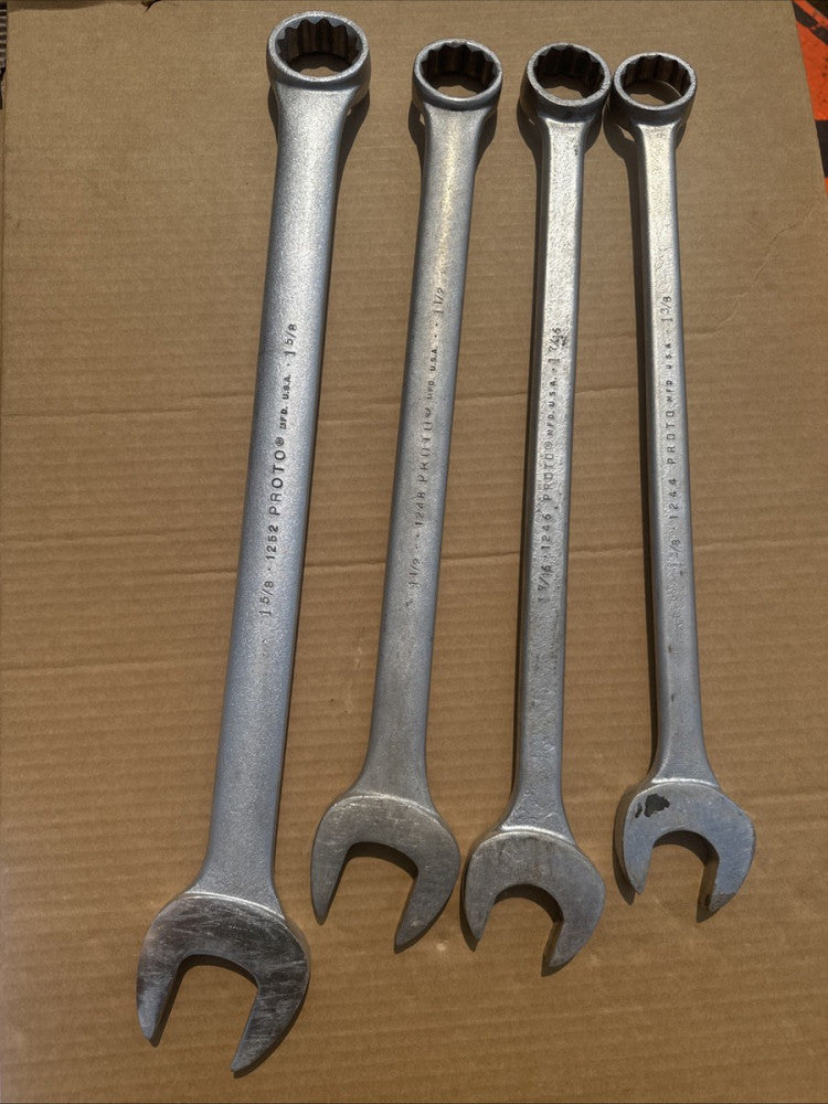 4 PROTO 12 Point Wrenches  1 5/8,  1 1/2, 1 7/16, 1 3/8