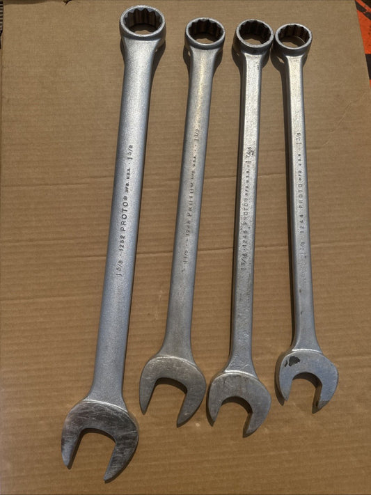 4 PROTO 12 Point Wrenches  1 5/8,  1 1/2, 1 7/16, 1 3/8