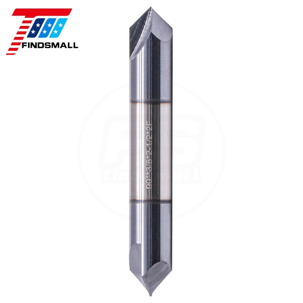 Double End 3/8" 2 Flute 90 Degree Solid Carbide Chamfer Mill - AlTiN Coated