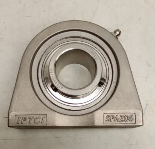 IPTCI SUCSPA 206-19 Stainless Steel Tapped Base Pillow Block 1-3/16" Bore