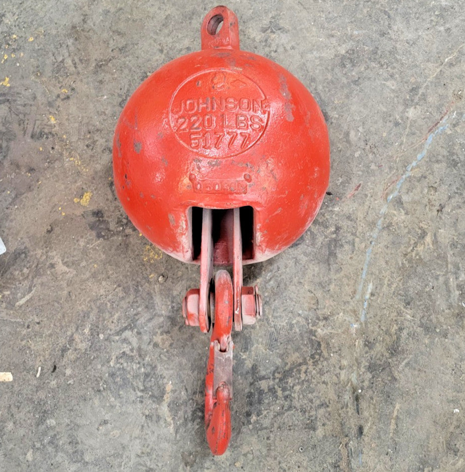 JOHNSON RED OVERHAUL CRANE BALL, 220LBS, 51777, 8.5 TON