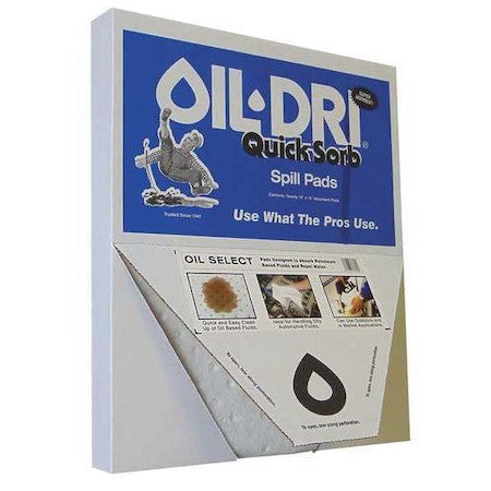 Oil-Dri L70320 Sorbent Pad, 2 Gal, 15 In X 19 In, Oil, White, 20 Pk