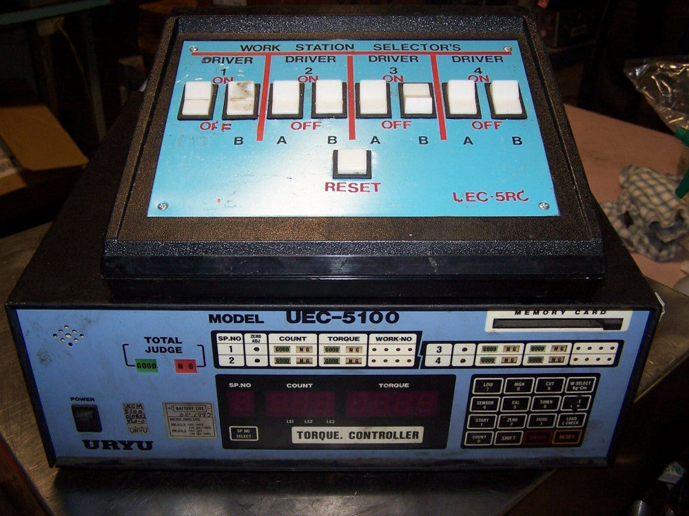 URYU UEC-5100 TORQUE CONTROLLER WITH UEC-5RC WORKSTATION SELECTOR KEYPAD 