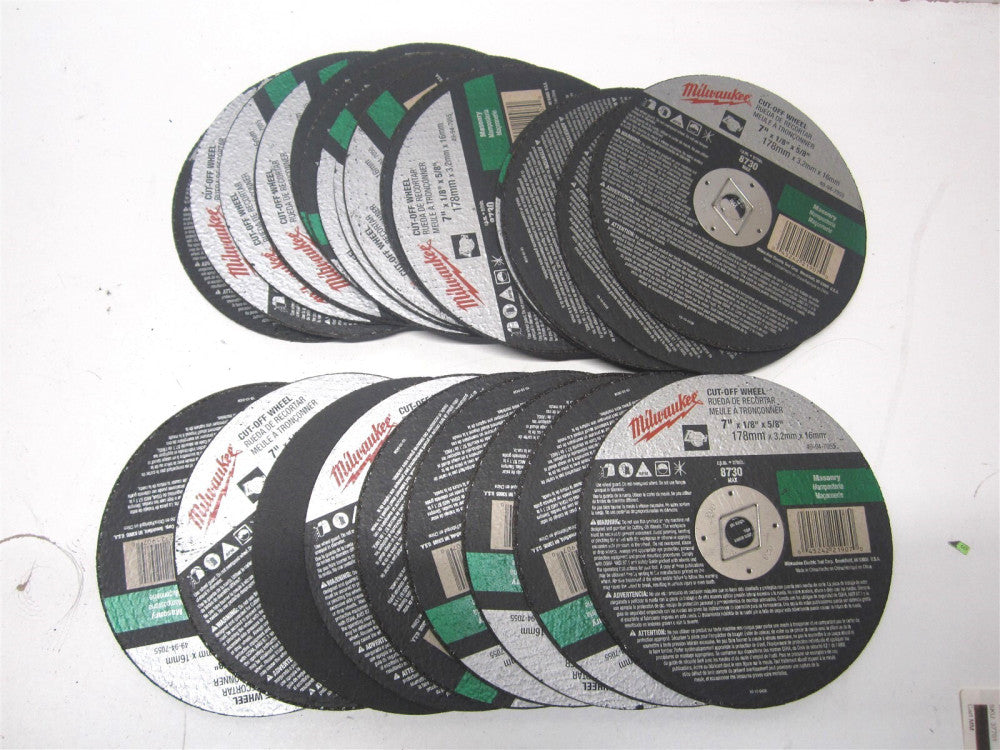 Milwaukee (49-94-7055) 7" x 1/8" x 5/8" Type-1 Cut-Off Wheel - Lot of 25