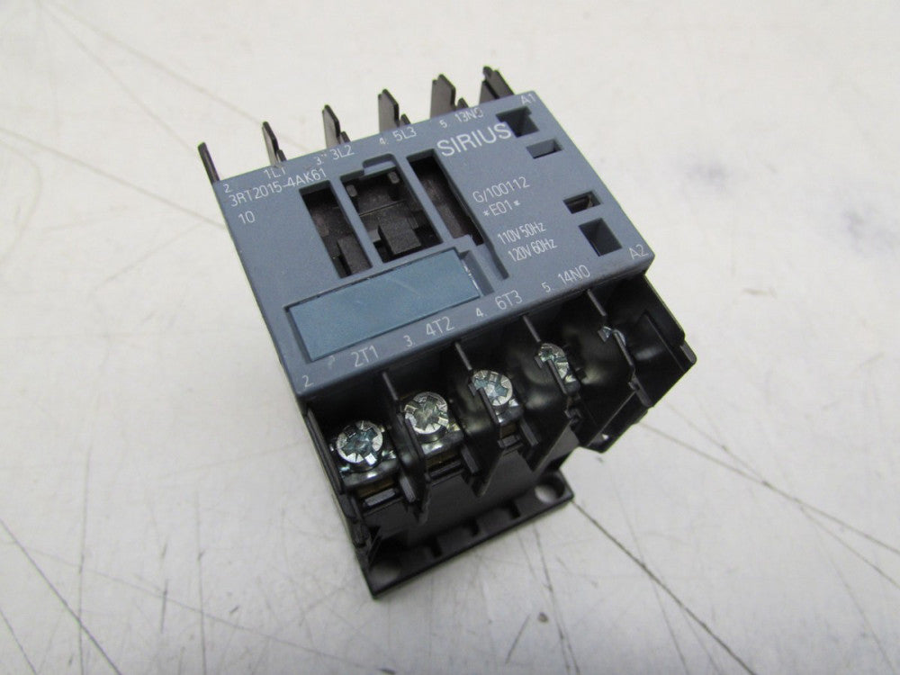 SIEMENS SIRIUS 3RT2015-4AK61 CONTACTOR 110/120V 50/60HZ 16A XLNT TAKEOUT !!