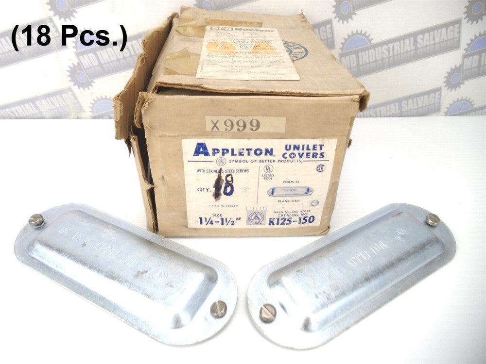 (18 Pcs) - APPLETON - K125150 - FORM 35 UNILETS Outlet Covers 1-1/4 & 1-1/2 NEW