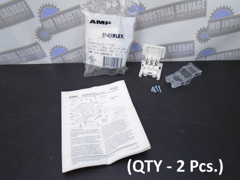 (2 pcs) AMP - 208294-3 - T-TAP - 2 Power/1 Ground - 300VAC 12/14 AWG 