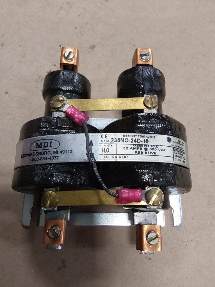 MDI 260NO-24D-18 Mercury Contactor 60/48 Amps 480/600VAC E115