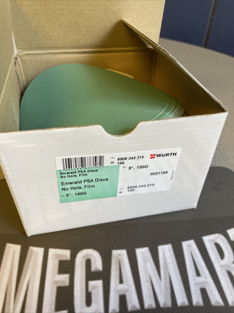 GENUINE WURTH EMERALD PSA DISCS, NO HOLE,W01109 150G,100 DISCS PER BOX