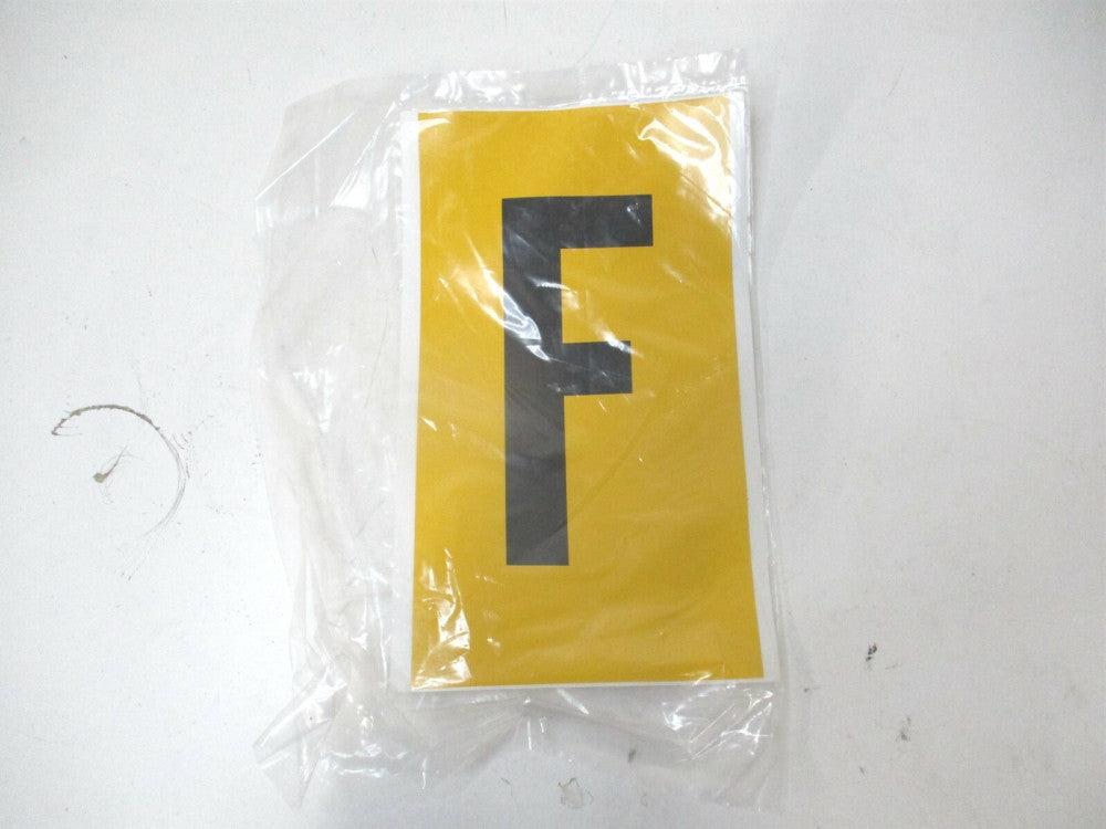 Brady (1560-F) 1-3/4" x 3-7/8" x 5" OAL Black/Yellow F Letter Label 