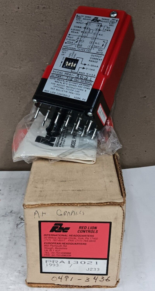 NEW RED LION CONTROLS PRA13021 RELAY MODULE 115 VAC