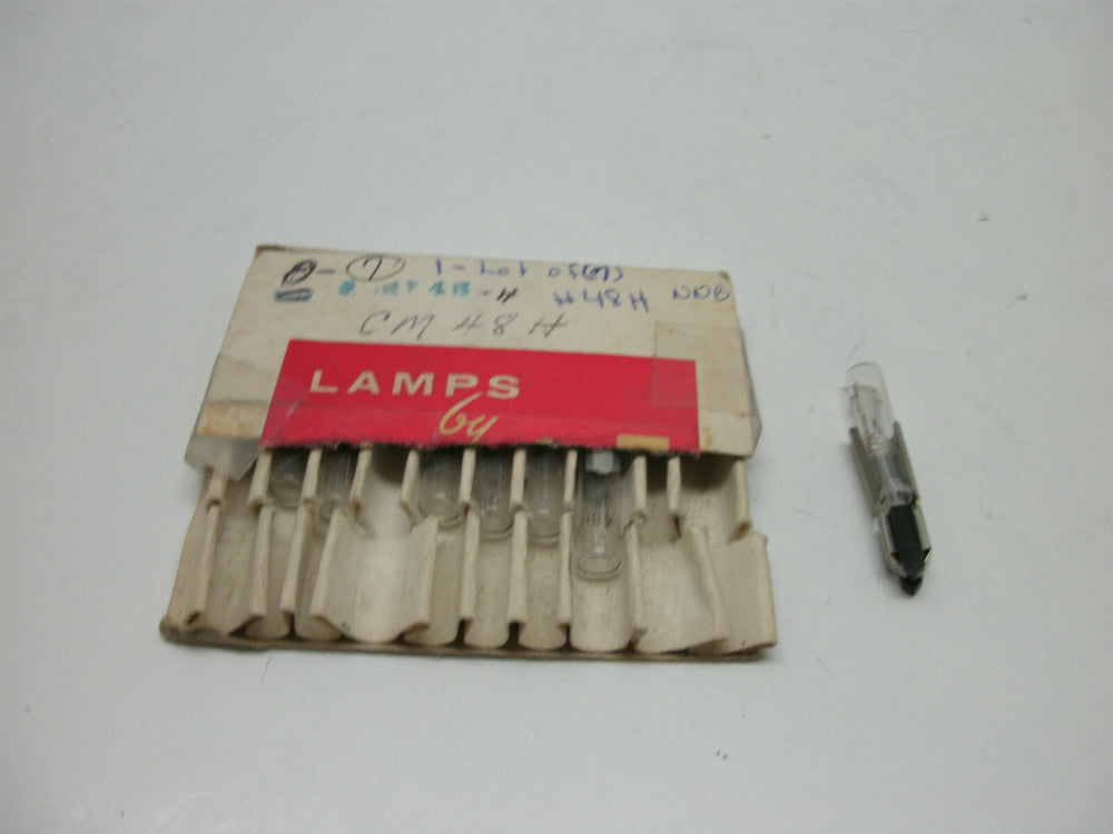 CHICAGO MINIATURE 48H MINIATURE LAMP BULBS 48V 0.045A 2.16W T-2 (LOT OF 7) NNB