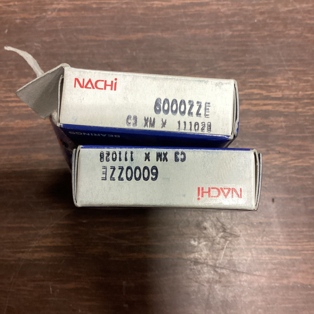NACHI LOT OF 2 BEARINGS 6000ZZE A67