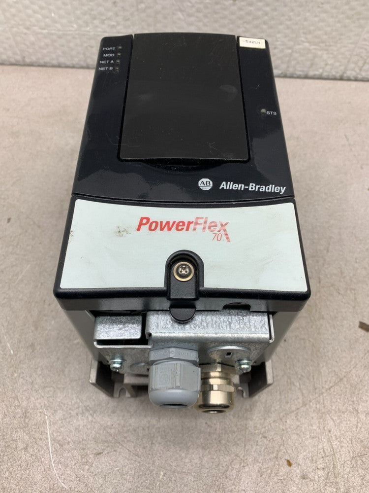 USED ALLEN-BRADLEY 0.5HP POWERFLEX 70 DRIVE 20AE0P9A0AYNNNC0 SERIES A