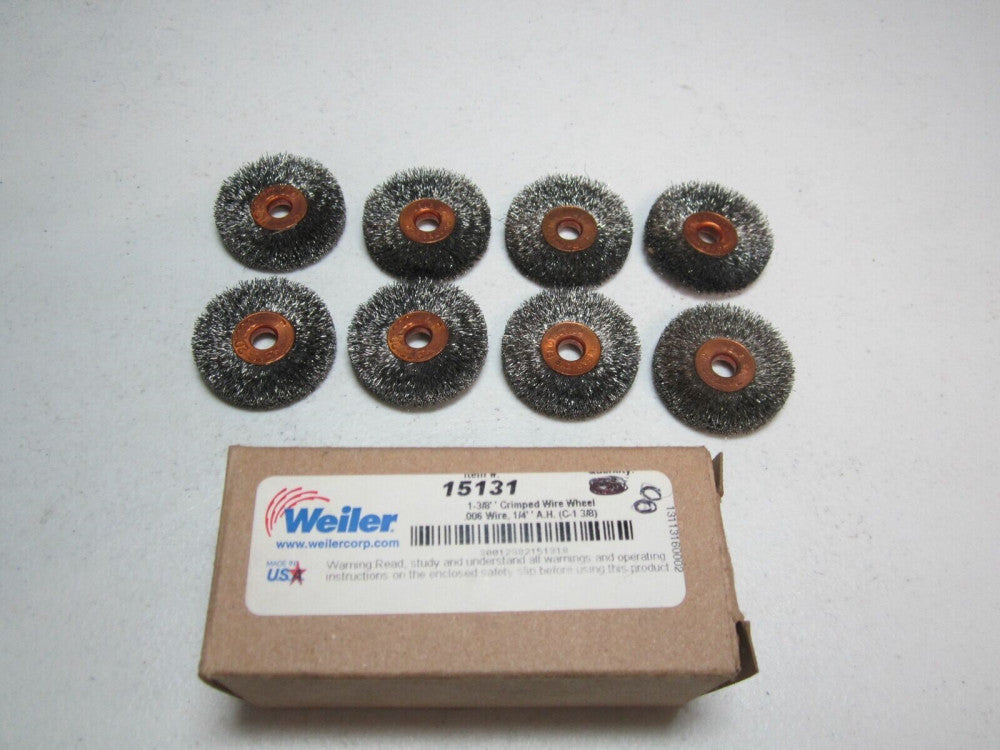 Weiler (15131) 1-3/8" Small Diameter Crimped Wire Wheel - Pack of 8