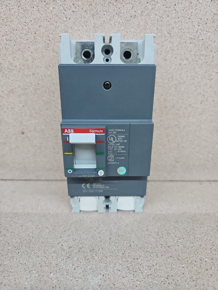 New no Box ABB SACE Formula A2A 250 2 Pole 225 A 240V Circuit Breaker A2A225L-2