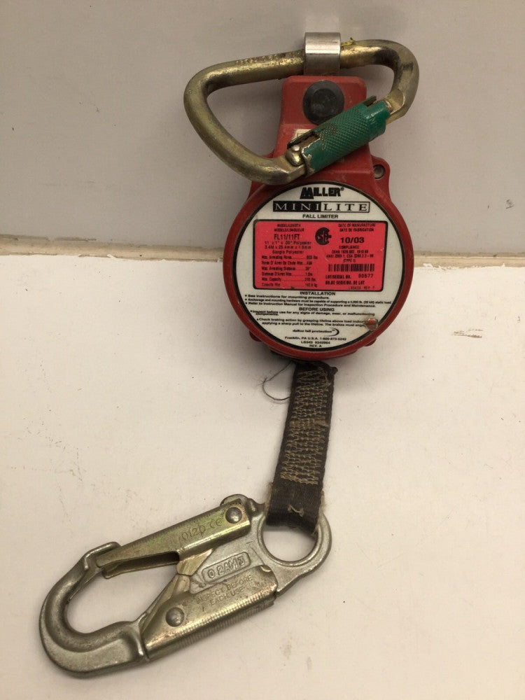 MILLER MINILITE Retractable Fall Limiter, 11’ Length, 310# Limit, LB343A