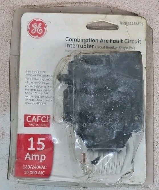GE THQL1115AFP2 15 Amp Single-Pole Arc Fault Combination Circuit Breaker NOS