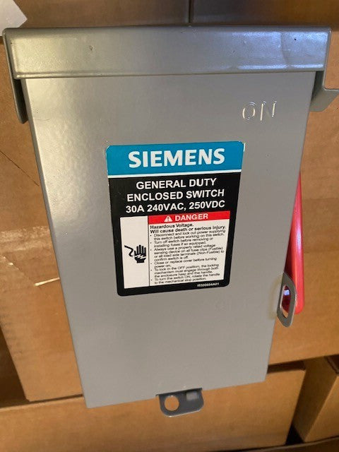 Siemens GF321NA Fusible General Duty Safety Switch 30A 3 Pole 1PH 240V Indoor
