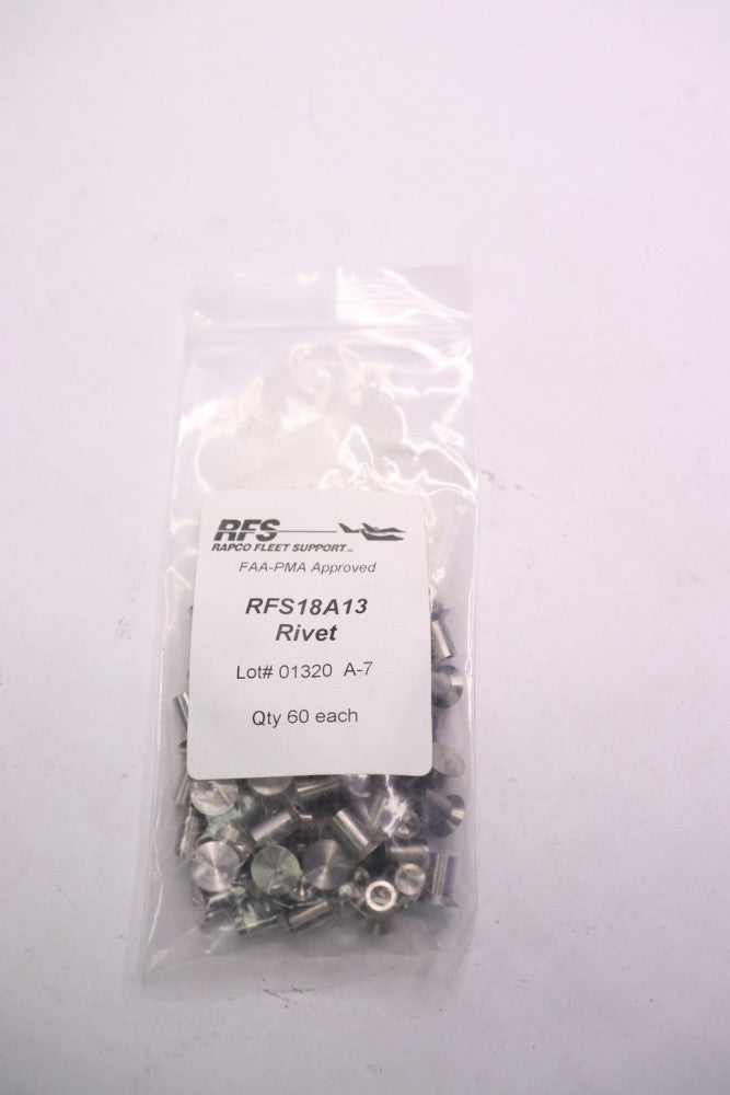 (60-Pk) Rapco Fleet Rivet Silver RFS18A13
