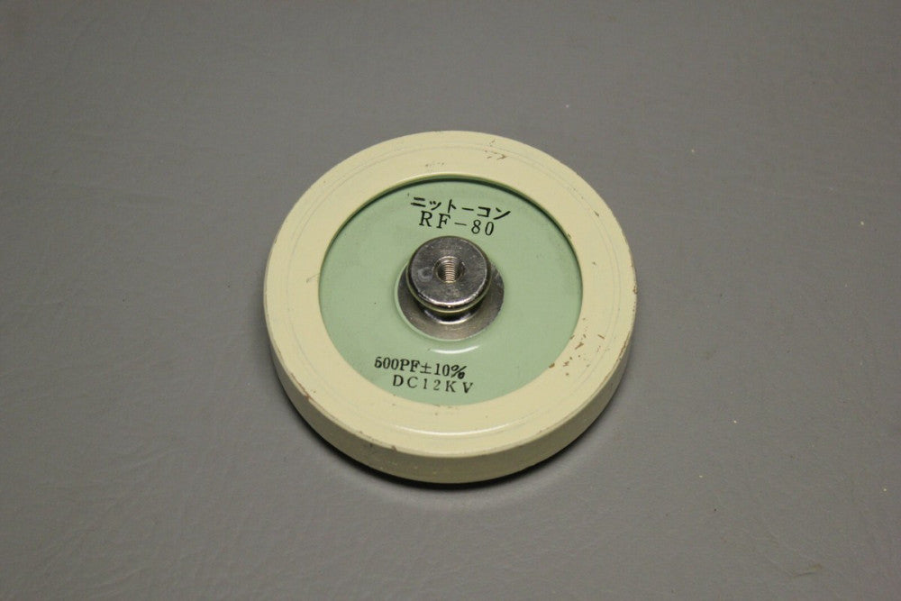 UNUSED NITTO DENJI HIGH VOLTAGE CERAMIC CAPACITOR 500PF DC12KV RF-80