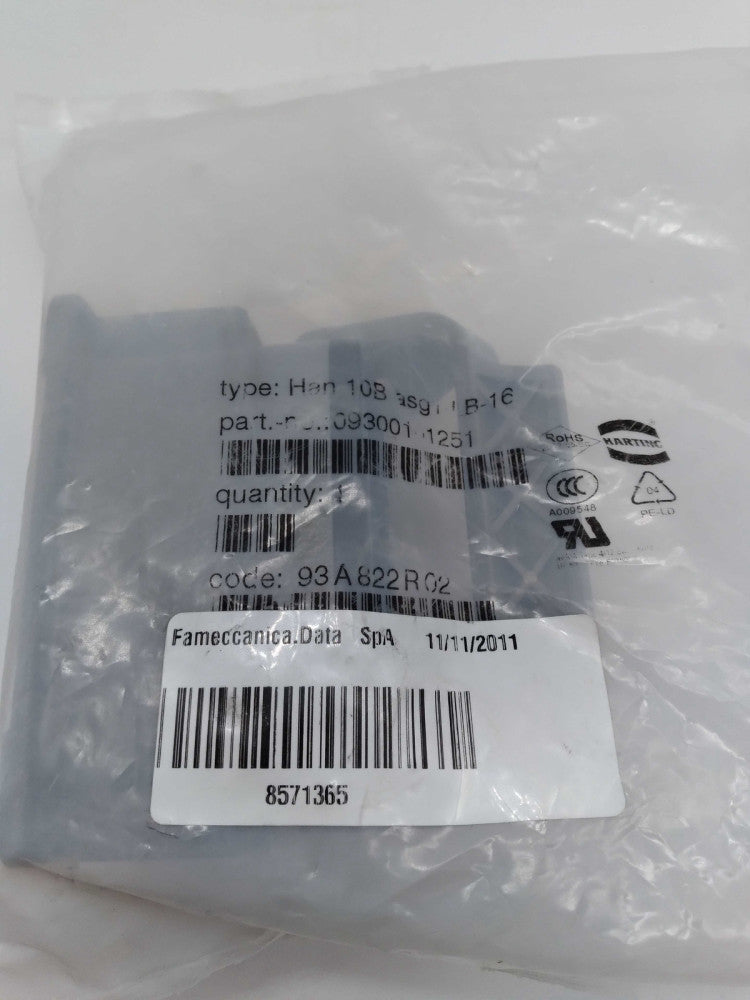 NEW Harting HAN 10B-ASG-LB-16 Power Connector Housing 09300101251 