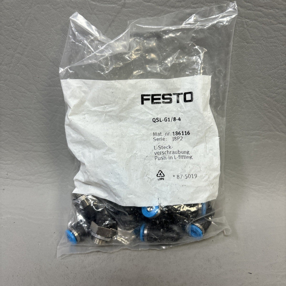 10- Festo QSL-G1/8-4 186116 L-shaped THREADED ELBOW JOINT