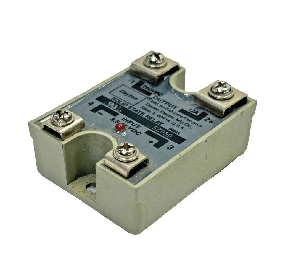 DAYTON SOLID STATE RELAY 5Z950 200VDC 12A OUT 3.5-32VDC IN