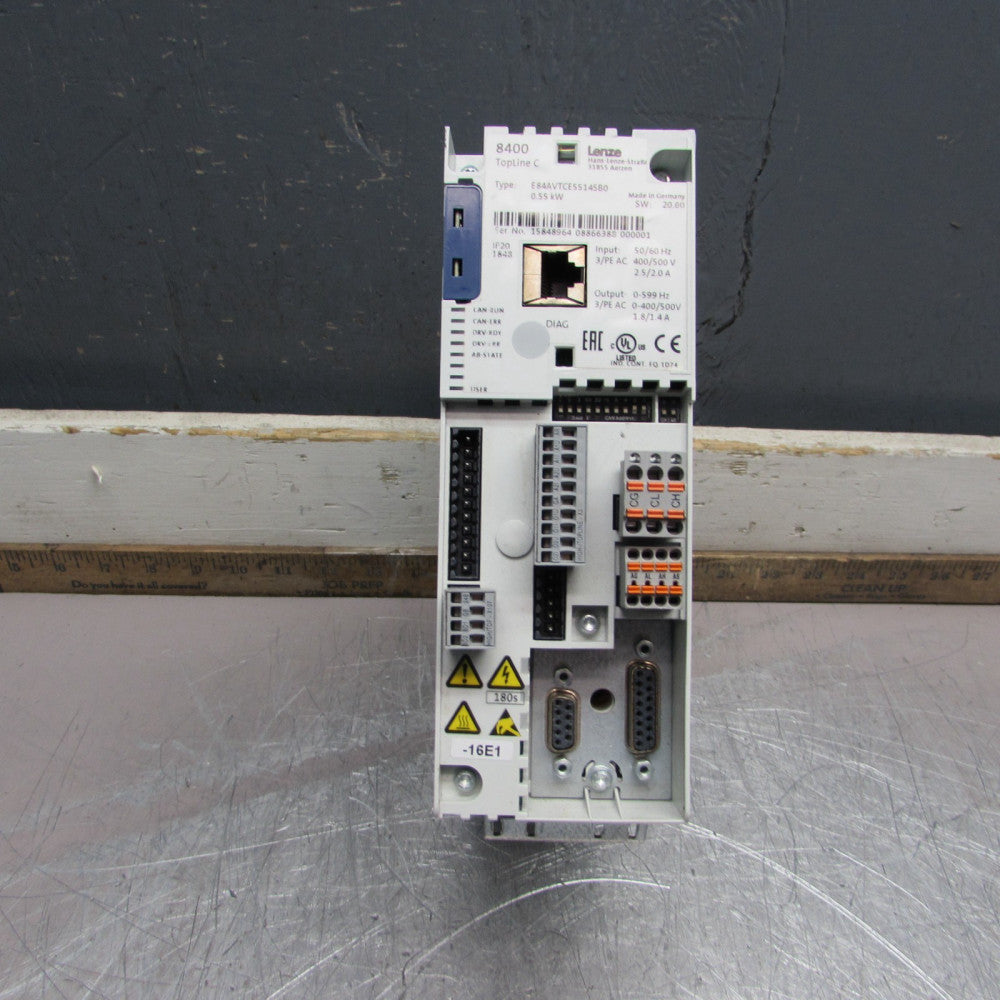 LENZE E84AVTCE5514SB0, 8400 TopLine-C INVERTER, 0.55kW, 3ph, MAKE OFFER!