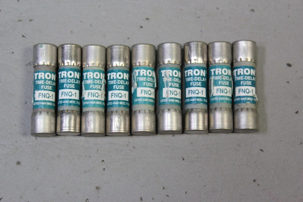 LOT OF 9 TRON TIME DELAY FNQ-1 FUSES FUSE