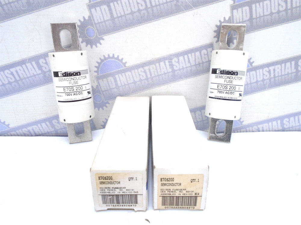 (2 Pc) EDISON - E70S200 - HIGH SPEED FUSE SEMICONDUCTOR - 700V AC/DC 200kAIC 5" 
