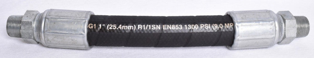 Gates 14" Long Heavy Duty Hydraulic Hose 1" Male x 1" Male R1/1SN EN853 1300 PSI