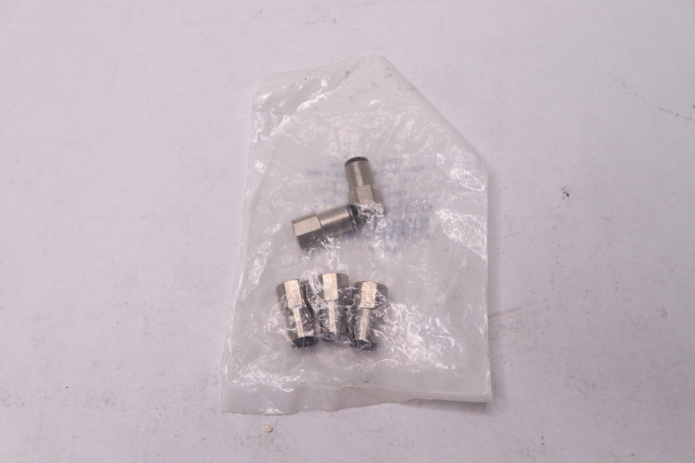 (5-Pk) Parker Push-To-Connect Tube Fitting Connector Straight 1/8"Thread 1/4" OD